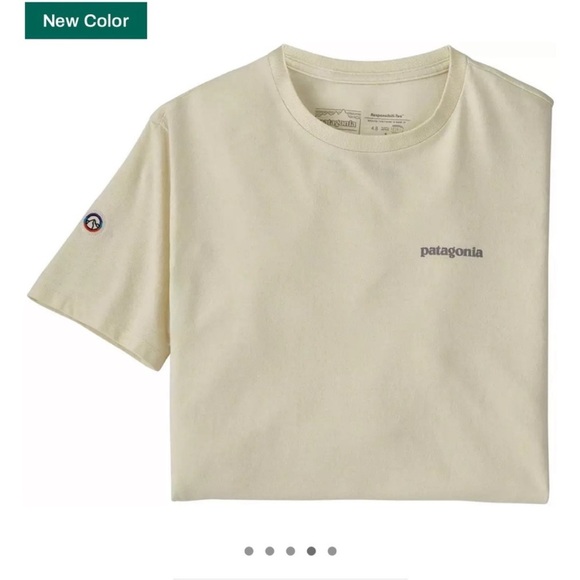 Patagonia Men's Large Fitz Roy Icon Responsibili-Tee T-Shirt Birch White NWT - Picture 9 of 12